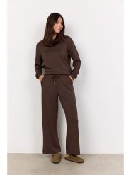 Soyaconcept Spodnie "Banu" w kolorze ciemnobrązowym rozmiar: XL. Brązowe spodnie materiałowe damskie Soyaconcept, bez wzorów, z materiału, z podwyższonym stanem. Za 118.28 zł.