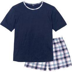 Piżama z krótkimi spodniami. Niebieskie piżamy męskie bonprix, l, bez wzorów, bez ramiączek. Za 59.99 zł.