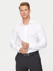 Calvin Klein Koszula K10K113182 Biały Slim Fit. Białe koszule męskie CALVIN KLEIN, m, bez wzorów, z bawełny, bez kołnierzyka, bez ramiączek. Za 419.99 zł.