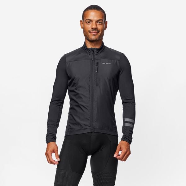 Koszulka rowerowa szosowa Van Rysel EDR długi rękaw. Czarne t-shirty sportowe męskie VAN RYSEL, na zimę, m, z materiału, bez ramiączek, rowerowe. Za 199.99 zł.