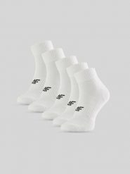 4F Skarpetki krótkie (5-pack) męskie - białe 39-42. Białe skarpetki męskie 4f, bez wzorów, z materiału. Za 59.99 zł.