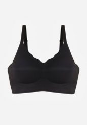 Czarny Bezszwowy Biustonosz z Usztywnieniem Bez Fiszbin Zeritha. Czarne biustonosze Renee, bez wzorów, z tkaniny. Za 29.99 zł.