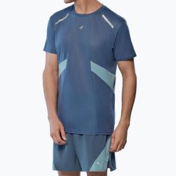 Koszulka do biegania męska Mizuno DryAeroFlow Tee. Niebieskie t-shirty sportowe męskie Mizuno, l, z materiału, bez ramiączek, do biegania. Za 129.99 zł.