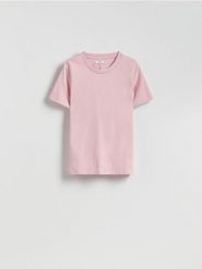 T-shirt regular - różowy. Czerwone t-shirty damskie Reserved, l, bez wzorów, z bawełny, bez kołnierzyka. Za 29.99 zł.