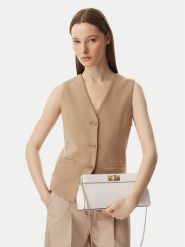 Tommy Hilfiger Torebka Th Modern Clutch AW0AW18727 Kremowy. Białe torebki wieczorowe Tommy Hilfiger, bez wzorów, ze skóry, wizytowe, bez kołnierzyka, bez ramiączek. Za 529.99 zł.