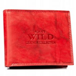Portfel skórzany Always Wild AW-N992-MAL czerwony. Czerwone portfele męskie Always Wild, bez wzorów, ze skóry. Za 45.00 zł.