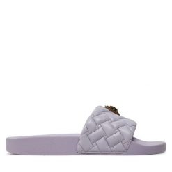 Klapki Kurt Geiger. Fioletowe klapki damskie Kurt Geiger, bez wzorów, bez obcasa. Za 329.99 zł.