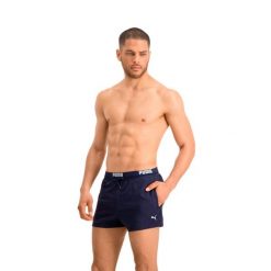 Kąpielówki męskie Logo Krótkie Granatowe. Niebieskie kąpielówki męskie Puma, m, bez wzorów, do pływania. Za 135.99 zł.