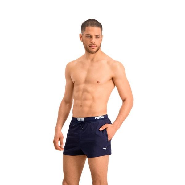 Kąpielówki męskie Logo Krótkie Granatowe. Niebieskie kąpielówki męskie Puma, m, bez wzorów, do pływania. Za 135.99 zł.