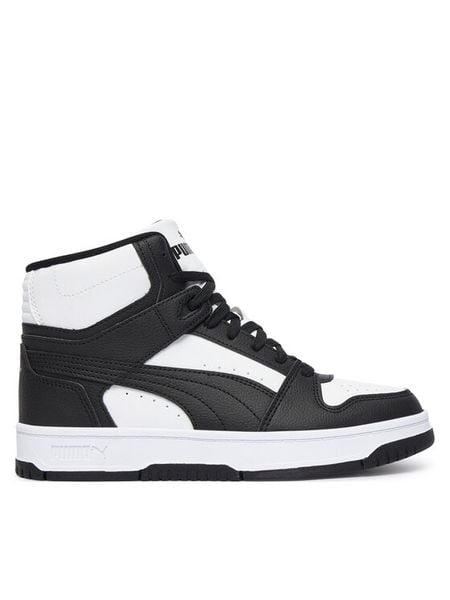 Puma Sneakersy Rebound Slam Mid Jr 408800 Biały. Białe buty sportowe chłopięce Puma, bez wzorów, ze skóry, bez zapięcia. Za 269.99 zł.
