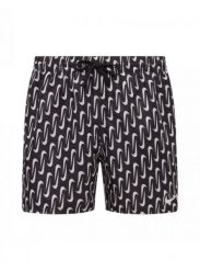 Szorty kąpielowe męskie Nike Swoosh Link 5" Volley. Czarne szorty sportowe męskie NIKE SWIM, m, z materiału, żeglarskie. Za 239.99 zł.