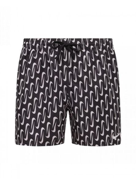 Szorty kąpielowe męskie Nike Swoosh Link 5" Volley. Czarne szorty sportowe męskie NIKE SWIM, m, z materiału, żeglarskie. Za 219.99 zł.