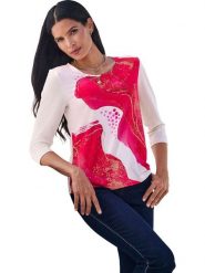 Heine Koszulka w kolorze beżowo-czerwonym rozmiar: 36. Brązowe t-shirty damskie Heine, bez wzorów, bez kołnierzyka. Za 72.95 zł.