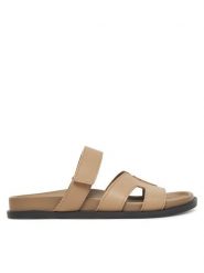 Gino Rossi Klapki MOIRA-E2527666 Beżowy. Brązowe klapki damskie Gino Rossi, bez wzorów, ze skóry, bez obcasa. Za 249.99 zł.