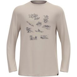 Koszulka z długim rękawem męska ODLO Merino 200 Tourist T-Shirt. Szare t-shirty męskie Odlo, m, bez wzorów, bez kołnierzyka. Za 371.20 zł.