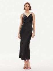 Gina Tricot Sukienka letnia 21038 Czarny Regular Fit. Czarne sukienki damskie Gina Tricot, na lato, bez wzorów, z syntetyku, bez kołnierzyka, bez ramiączek. Za 149.99 zł.