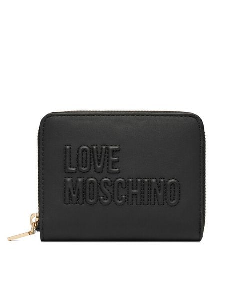 LOVE MOSCHINO Portfel JC5502PP1PLE0000 Czarny. Czarne portfele damskie Love Moschino, bez wzorów, ze skóry. Za 388.99 zł.
