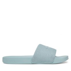 Klapki Calvin Klein Jeans. Niebieskie klapki damskie Calvin Klein Jeans, bez wzorów, z jeansu, bez obcasa. Za 99.99 zł.