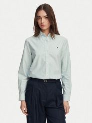 Tommy Hilfiger Koszula WW0WW46111 Zielony jasny Relaxed Fit. Zielone koszule damskie Tommy Hilfiger, bez wzorów, z bawełny, bez kołnierzyka, bez ramiączek. Za 409.99 zł.