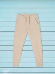 Spodnie jogger - beżowy. Brązowe spodnie materiałowe męskie Sinsay, bez wzorów. W wyprzedaży za 49.99 zł.