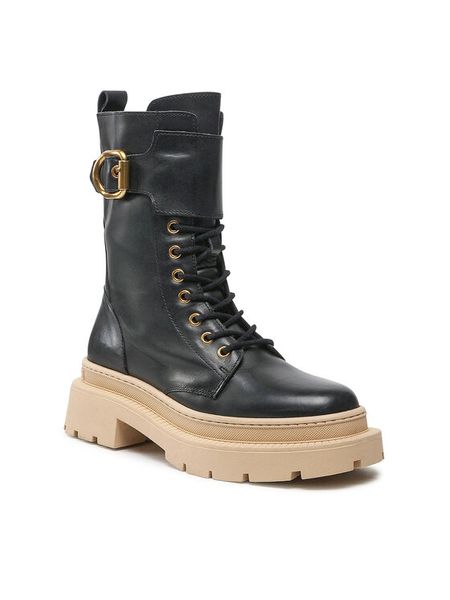 Gino Rossi Trapery 222FW105 Czarny. Czarne trapery damskie Gino Rossi, ze skóry, bez obcasa. Za 429.99 zł.