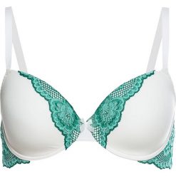 Biustonosz usztywniany bonprix ecru-zielony. Białe biustonosze bonprix, bez wzorów. Za 27.99 zł.