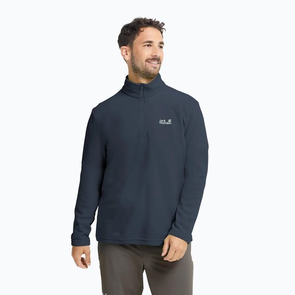 Bluza polarowa męska Jack Wolfskin Taunus 100 Half Zip. Niebieskie bluzy bez kaptura męskie Jack Wolfskin, l, z materiału. Za 209.99 zł.