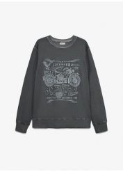 Bluza dresowa z czystej bawełny. Szare bluzy bez kaptura męskie bonprix, m, z bawełny. Za 109.99 zł.