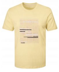 T-Shirt (Koszulka) Męska - Pako Jeans - Żółta, Duży Nadruk. Żółte t-shirty męskie Pako Jeans, l, bez wzorów, z bawełny, bez kołnierzyka. Za 69.00 zł.