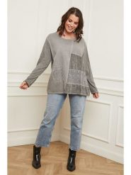 Curvy Lady Koszulka w kolorze szarym rozmiar: 44/46. Szare bluzki damskie Curvy Lady, bez wzorów, z koronki, klasyczne, z asymetrycznym kołnierzem, bez ramiączek. Za 126.75 zł.