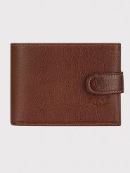 Lucky Bees Skórzany portfel w kolorze jasnobrązowym - 8 x 2 cm rozmiar: onesize. Brązowe portfele męskie Lucky Bees, bez wzorów, z materiału. Za 113.10 zł.