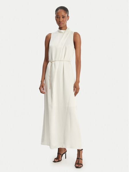 HUGO Sukienka koktajlowa Kewina-1 50566973 Écru Slim Fit. Sukienki damskie Hugo, bez wzorów, z syntetyku, wizytowe, bez kołnierzyka, bez ramiączek. Za 1,089.00 zł.