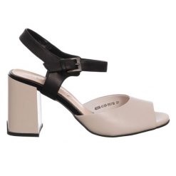 Sandały Zellini Kortney z paskiem na kostkę, skóra naturalna, czarne. Czarne sandały damskie CANELLINI, bez wzorów, ze skóry, bez obcasa. Za 322.99 zł.