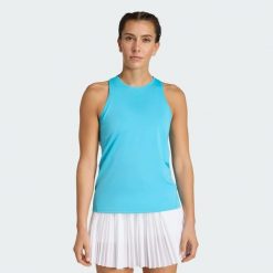 KOSZULKA CLUB TENNIS CLIMACOOL. Białe bluzki sportowe damskie Adidas, xs, z elastanu, bez kołnierzyka, bez ramiączek. Za 149.00 zł.