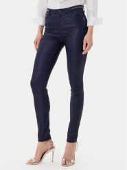 Morgan Spodnie materiałowe 212-PALONA Granatowy Slim Fit. Niebieskie spodnie materiałowe damskie Morgan, bez wzorów, z bawełny. Za 239.99 zł.