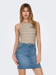 ONLY Top "Gemma" w kolorze beżowym rozmiar: XL. Brązowe topy damskie Only, xl, bez wzorów, ze splotem, bez kołnierzyka. Za 48.39 zł.