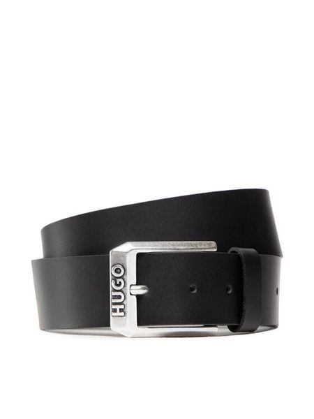 Hugo Pasek Męski Gelio-C 50480441 Czarny. Czarne paski męskie Hugo, bez wzorów, ze skóry. Za 149.99 zł.