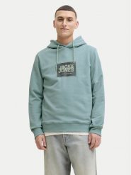 Jack & Jones Bluza Jjrain Sweat Hood 12288098 Turkusowy Regular Fit. Niebieskie bluzy bez kaptura męskie Jack & Jones, m, z bawełny. Za 159.99 zł.