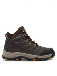 Skechers Trapery Daggett 204642/CHOC Brązowy. Brązowe buty zimowe męskie Skechers, ze skóry, bez zapięcia. Za 299.99 zł.