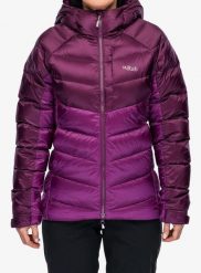 Kurtka puchowa damska Rab Glaceon Pro Jacket. Czerwone kurtki damskie RAB, na zimę, s, bez wzorów, z materiału, bez kaptura. Za 955.89 zł.
