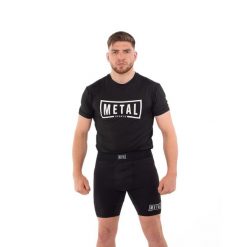 Koszulka treningowa Metal Boxe. Czarne bluzki sportowe damskie METAL BOXE, s, bez wzorów, z elastanu, bez kołnierzyka. Za 178.50 zł.