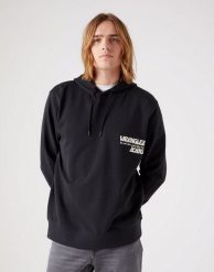 WRANGLER SLOGAN HOODIE MĘSKA BLUZA FADED BLACK W666ILXV6 112321310. Czarne bluzy z kapturem męskie Wrangler, m. Za 149.99 zł.