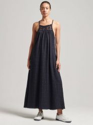 Superdry Sukienka w kolorze czarnym rozmiar: S. Czarne sukienki damskie Superdry., s, bez wzorów, z koronki, bez kołnierzyka, bez ramiączek, maxi. Za 210.32 zł.