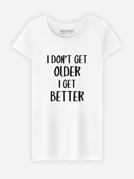 WOOOP Koszulka "I don't get older" w kolorze białym rozmiar: XXL. Białe bluzki damskie Wooop, xxl, bez wzorów, bez kołnierzyka. Za 37.45 zł.