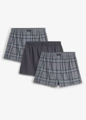 Luźne bokserki (3 szt.). Szare bokserki męskie bonprix, bez wzorów. Za 79.99 zł.