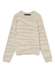 ONLY Sweter w kolorze kremowym rozmiar: M. Brązowe swetry klasyczne damskie Only, m, bez kołnierzyka. Za 138.66 zł.