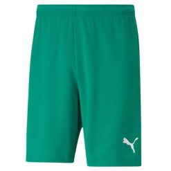 Spodenki Puma teamRISE zielone. Białe szorty męskie Puma, z materiału, bez kołnierzyka. Za 134.50 zł.