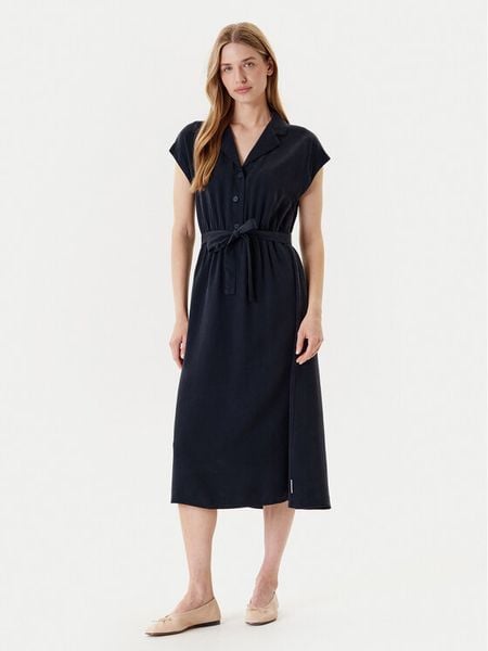 Marc O'Polo Sukienka koszulowa 500 0006 770 Granatowy Regular Fit. Niebieskie sukienki damskie Marc O´Polo, m, bez wzorów, z wiskozy, bez kołnierzyka, bez ramiączek, koszulowe. Za 309.99 zł.