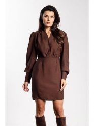 Awama Sukienka w kolorze brązowym rozmiar: M. Brązowe sukienki damskie Awama, m, bez wzorów, bez kołnierzyka, bez ramiączek, mini. Za 159.99 zł.