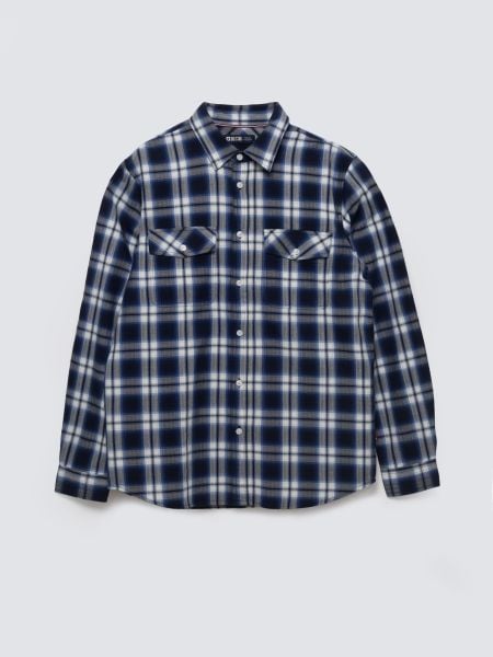 Koszula męska bawełniana w kratę niebieska Koliserson 401. Niebieskie koszule męskie Big Star, l, bez wzorów, z bawełny, bez kołnierzyka, bez ramiączek. Za 229.99 zł.